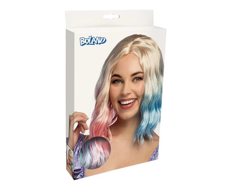 Peruka Jenny różowo-niebiesko-blond – pastelowa peruka na imprezę