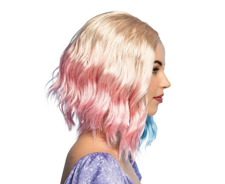 Peruka Jenny różowo-niebiesko-blond – pastelowa peruka na imprezę