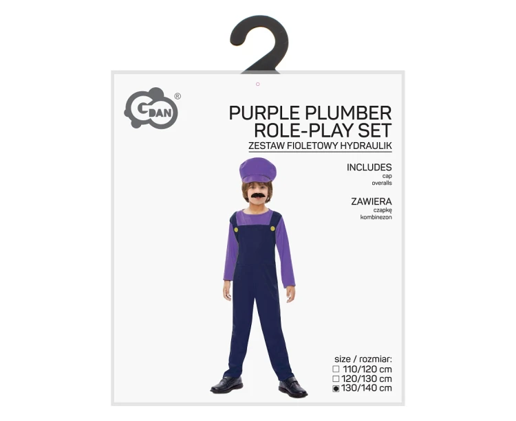 Strój dla chłopca Fioletowy Hydraulik – kostium 130/140 cm