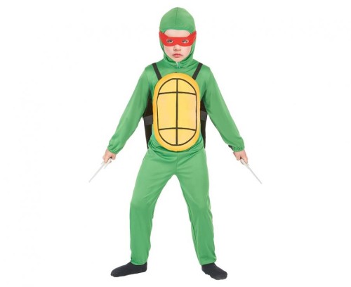 Strój Waleczny Żółw dla chłopca – kombinezon, kaptur i płaszcz 110/120 cm