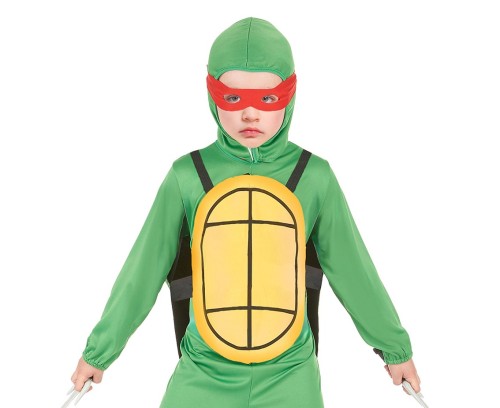 Strój Waleczny Żółw dla chłopca – kombinezon, kaptur i płaszcz 110/120 cm