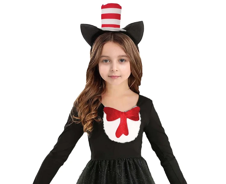 Strój Kota dla dziewczynki – sukienka, spodnie, opaska 110/120 cm