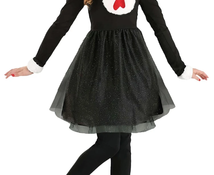 Strój Kota dla dziewczynki – sukienka, spodnie, opaska 110/120 cm