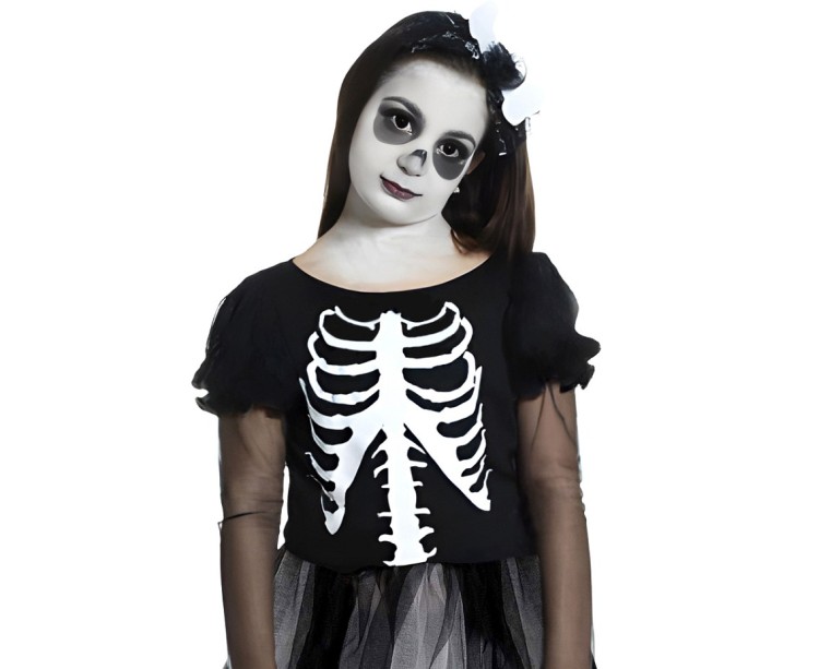 Strój Dziewczyna Kościotrup dla dziewczynki – sukienka 130/140 cm