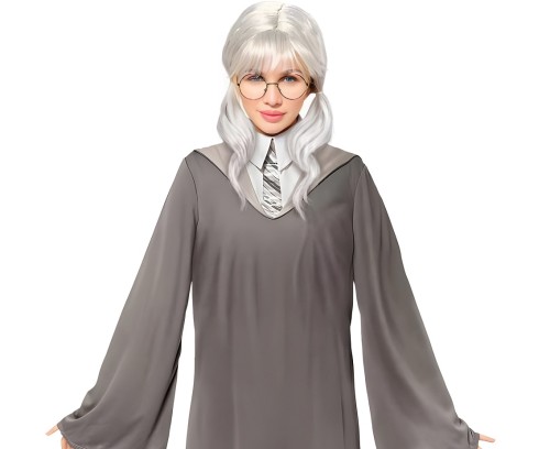 Strój Szara Czarodziejka dla dziewczynki – sukienka 110/120 cm