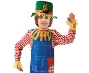 Strój Strach na Wróble dla chłopca – kapelusz i kombinezon 110/120 cm
