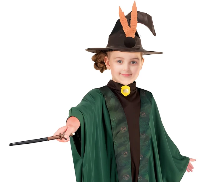 Strój Zielony dla dziewczynki – tunika i kapelusz 130/140 cm