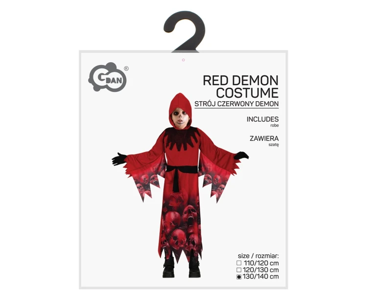 Strój czerwonego demona dla chłopca 130/140 cm – kostium na Halloween