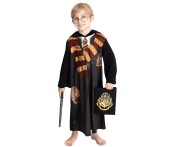 Strój czarodzieja dla chłopca 130/140 cm – czarna tunika na bal i Halloween