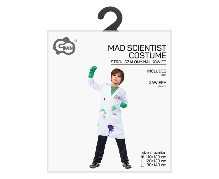 Fartuch Naukowca dla chłopca – biały kostium 110/120 cm