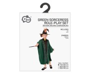 Strój Zielony dla dziewczynki – tunika i kapelusz 110/120 cm