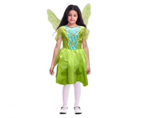 Strój Zielona Wróżka dla dziewczynki – sukienka i skrzydła 110/120 cm