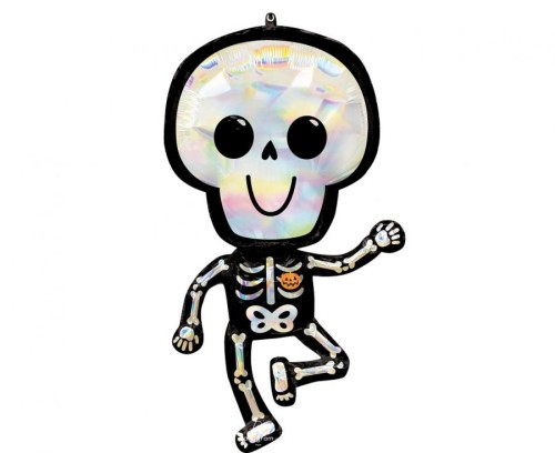 Balon foliowy Szkielet Halloweenowy – różnokolorowy, 1 sztuka