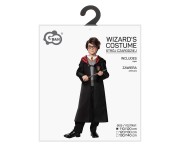 Peleryna Czarodzieja dla dzieci – czarny kostium 110/120 cm