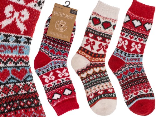 Ciepłe Skarpety Damskie 35-38 z Serduszkami – Zimowy Urok LOVE WINTER  (1).jpg