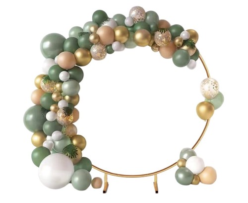 Złoty stelaż koło 200x200 cm – elegancki stojak do dekoracji balonowych