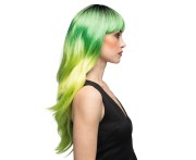 Zielona peruka Mystic – długie falowane włosy ombre w uniwersalnym rozmiarze