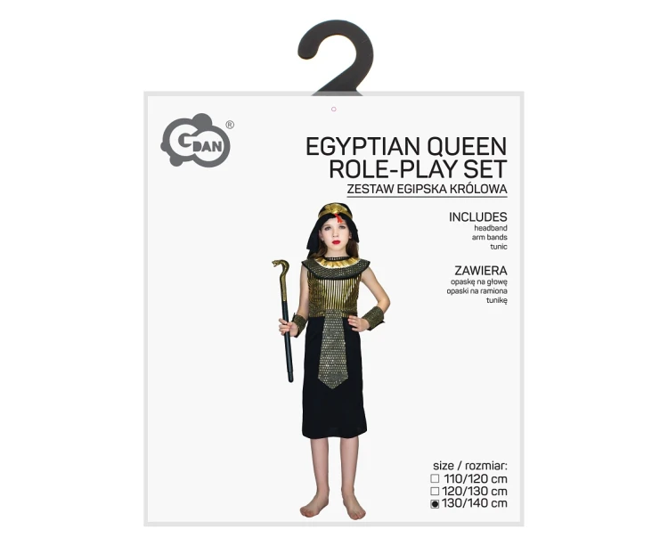 Strój Kleopatry dla dziewczynki 130/140 cm – kostium egipskiej królowej