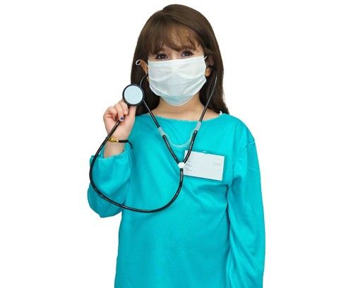 Strój pielęgniarki dla dziewczynki – koszula, spodnie, maska 130/140 cm