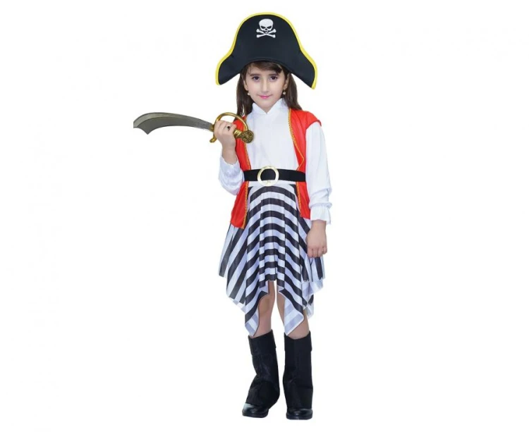 Strój Piratki dla dziewczynki 130/140 cm – kostium na bal i przygodę