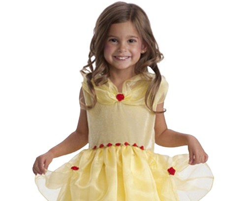 Strój uroczej księżniczki dla dziewczynki – sukienka żółta 130/140 cm
