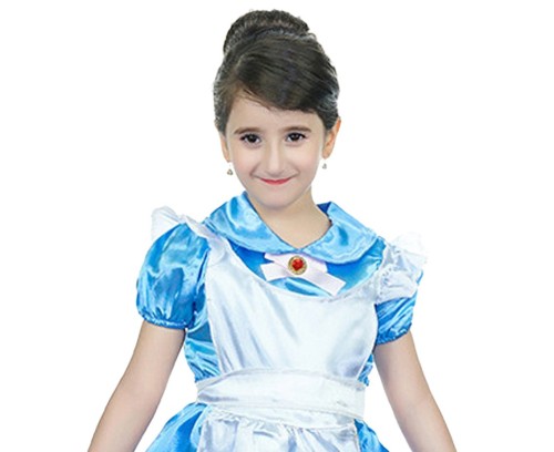 Strój dla dziewczynki w błękitnym fartuszku 110/120 cm – kostium bajkowy