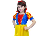 Strój żółtej królowej dla dziewczynki – sukienka i opaska 130/140 cm