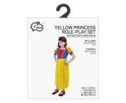 Strój żółtej królowej dla dziewczynki – sukienka i opaska 130/140 cm