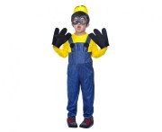 Strój Żółty Ludzik dla chłopca – kombinezon, czapka, rękawiczki 130/140 cm