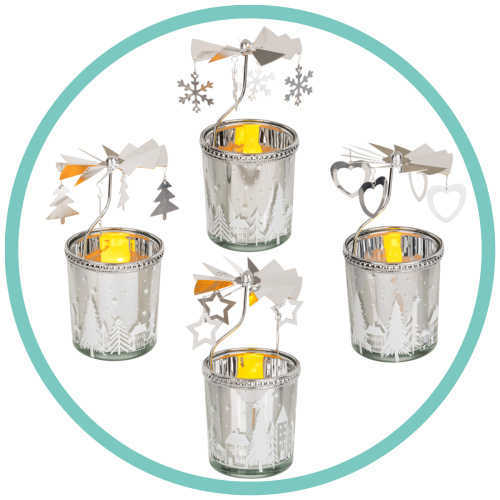 Świąteczna Karuzela na Podgrzewacze Magiczna Dekoracja na Boże Narodzenie 2