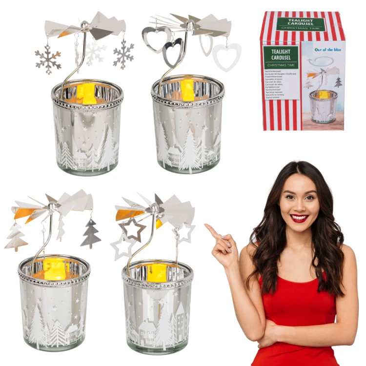 Świąteczna Karuzela na Podgrzewacze Magiczna Dekoracja na Boże Narodzenie 3