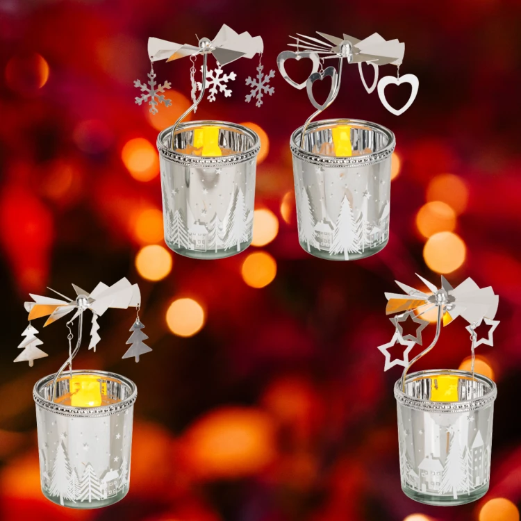 Świąteczna Karuzela na Podgrzewacze Magiczna Dekoracja na Boże Narodzenie 16