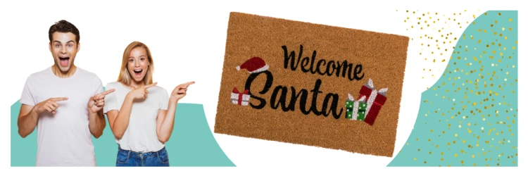 Wycieraczka Welcome Santa Witaj Święty Mikołaju! pod drzwi Świąteczna 3