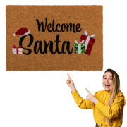 Wycieraczka Welcome Santa Witaj Święty Mikołaju! pod drzwi Świąteczna 6