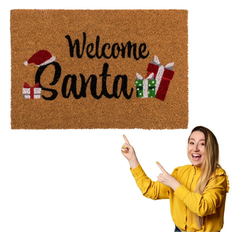 Wycieraczka Welcome Santa Witaj Święty Mikołaju! pod drzwi Świąteczna 6