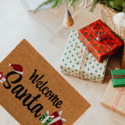 Wycieraczka Welcome Santa Witaj Święty Mikołaju! pod drzwi Świąteczna 7