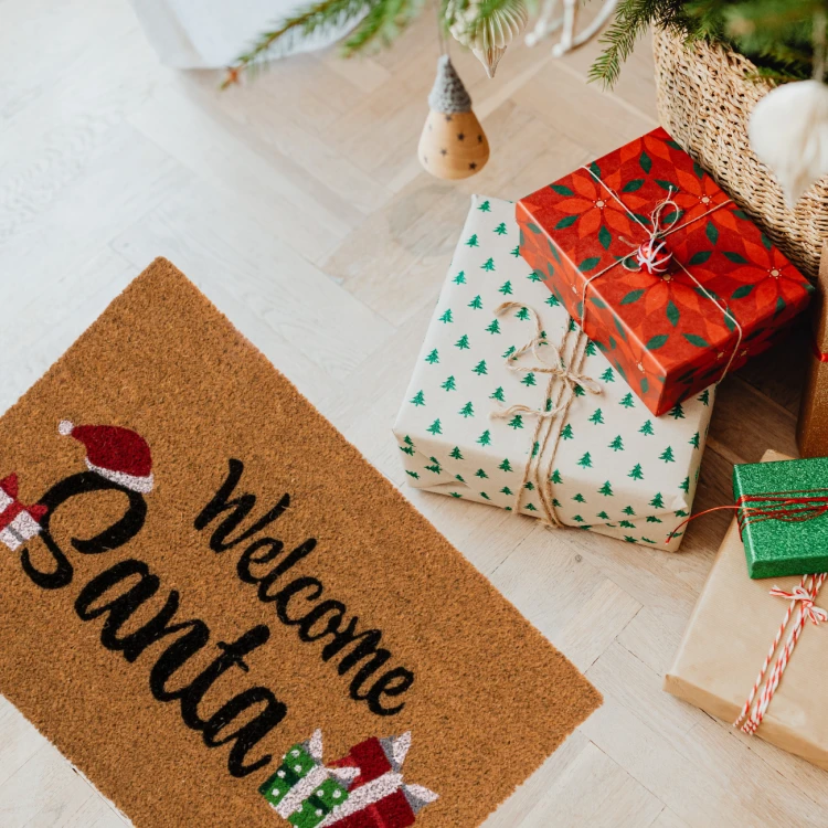 Wycieraczka Welcome Santa Witaj Święty Mikołaju! pod drzwi Świąteczna 7