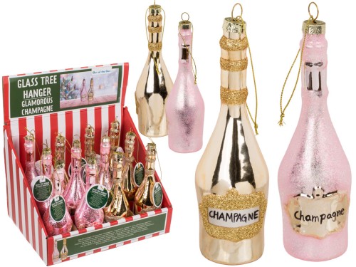 Szklana ozdoba choinkowa – butelka szampana różowy lub złoty blask  (1).jpg