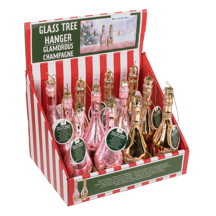 Szklana ozdoba choinkowa – butelka szampana różowy lub złoty blask  (2).png