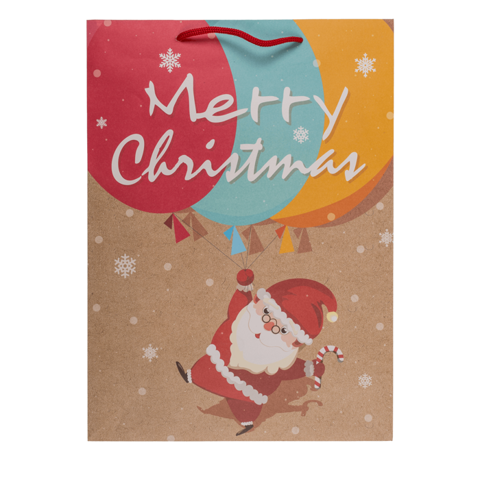 Świąteczna torba prezentowa papierowa kraft – kolorowe motywy Mikołaja  (2).png
