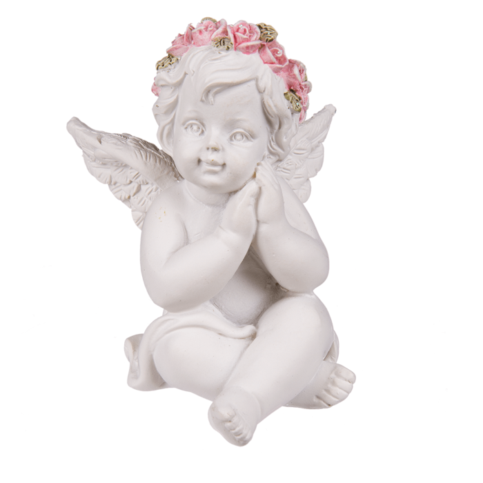 Figurka Aniołka z Różowym Wiankiem – Subtelna Dekoracja Pełna Ciepła  (1).png