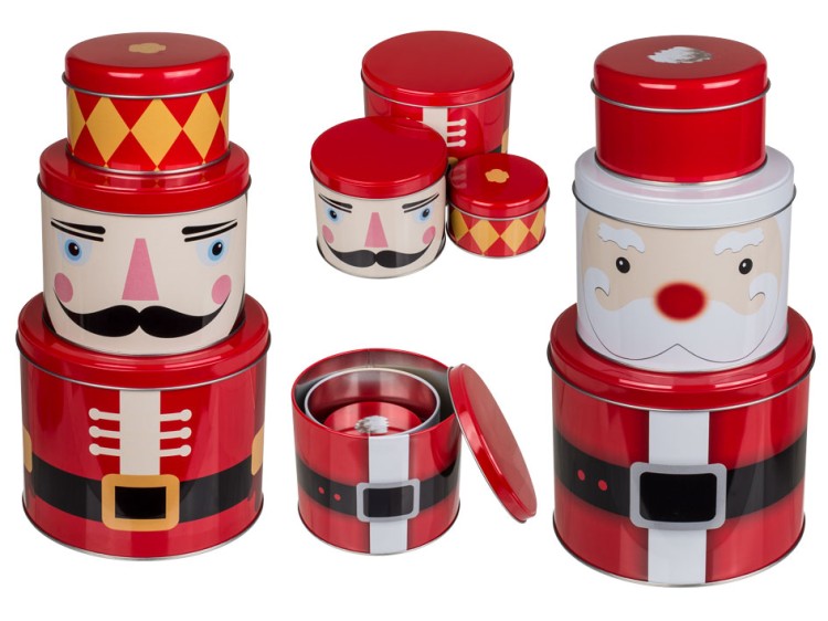 Zestaw 3 Świątecznych Puszek Metalowych – Mikołaj i Dziadek do Orzechów  (1).jpg