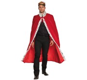 Peleryna królewska czerwona z kołnierzem – kostium, 140 cm, uniwersalna