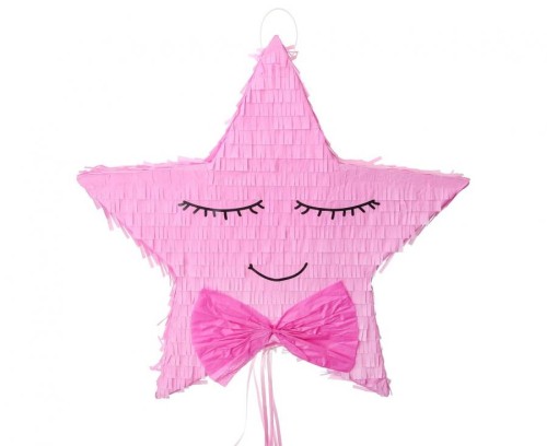 Piniata różowa gwiazdka – dekoracja i zabawa na dziecięce przyjęcia
