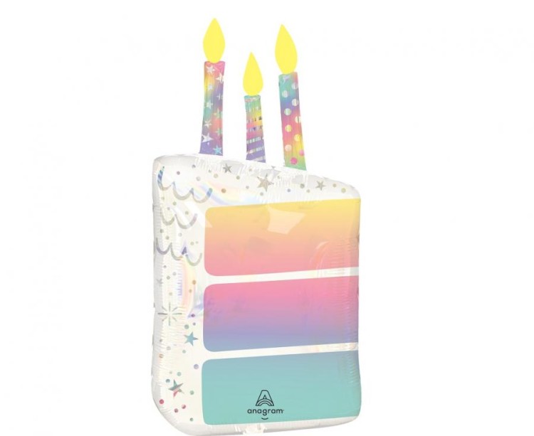 Balon foliowy tort ze świeczkami – kolorowa dekoracja urodzinowa