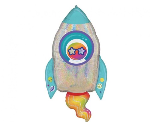 Balon foliowy rakieta kosmiczna – kolorowa dekoracja urodzinowa