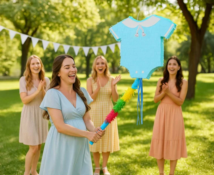 Piniata Ubranko dla Dziecka 42×42,5×8 cm – dekoracja na baby shower i chrzest