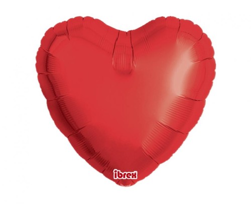 Balon Foliowy Serce 18” (45 cm) Metaliczny Rubinowy – zestaw 5 sztuk