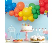 Girlanda Balonowa DIY Tęczowy Mix – zestaw 66 balonów i taśma 3 m