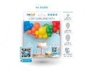Girlanda Balonowa DIY Tęczowy Mix – zestaw 66 balonów i taśma 3 m